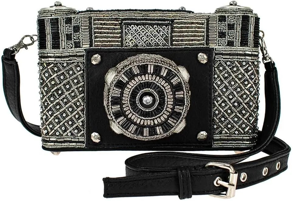 Mary Frances Picture That Beaded Crossbody Handbag, Black