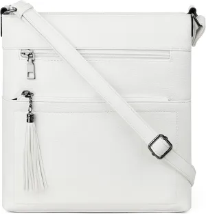 MASINTOR Crossbody Purses for Women, Multi Pocket Casual Crossbody Bag, Adjustable Strap Shoulder Bag with Tassel