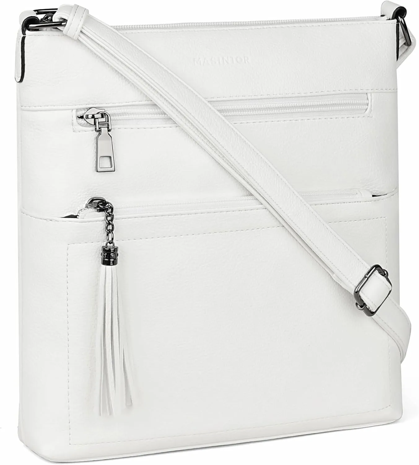 MASINTOR Crossbody Purses for Women, Multi Pocket Casual Crossbody Bag, Adjustable Strap Shoulder Bag with Tassel