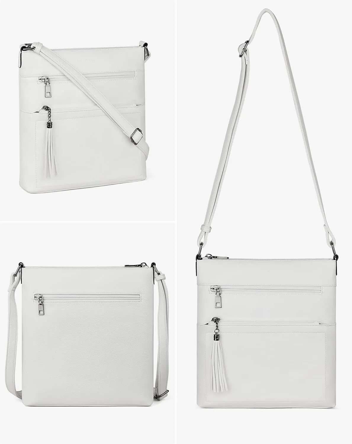 MASINTOR Crossbody Purses for Women, Multi Pocket Casual Crossbody Bag, Adjustable Strap Shoulder Bag with Tassel