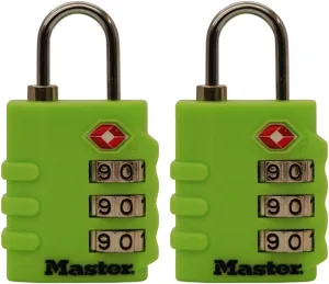Master Lock 4684T Set Your Own Combination TSA Approved Luggage Lock, 1-3/8 in. Wide, Colors may vary