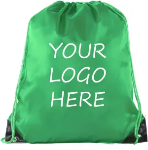 Mato & Hash Custom Bags With Your Logo | Promotional Drawstring Backpack - 50PK Forest Green CE2500