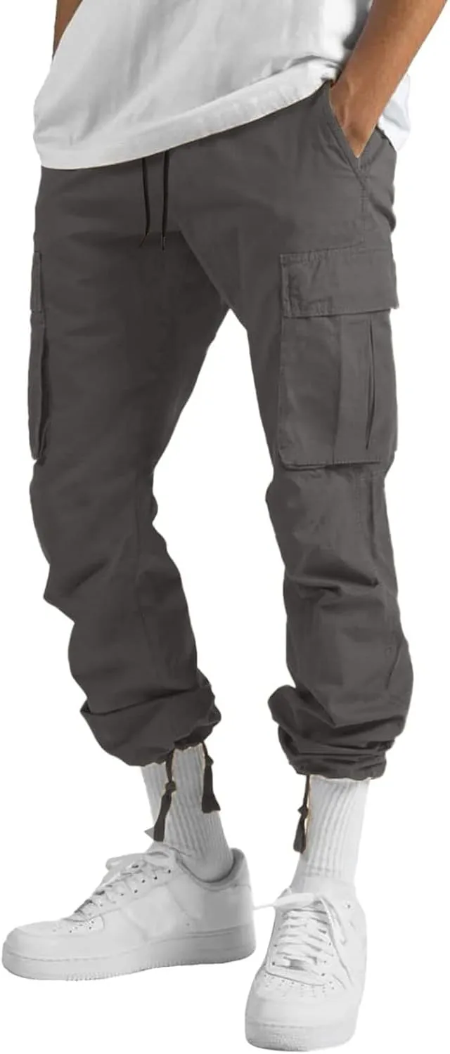 Men's Athletic Running Sweatpants Pants Straight-Leg Fitness Sports Men's Pants Casual Cargo Pants Workout Joggers