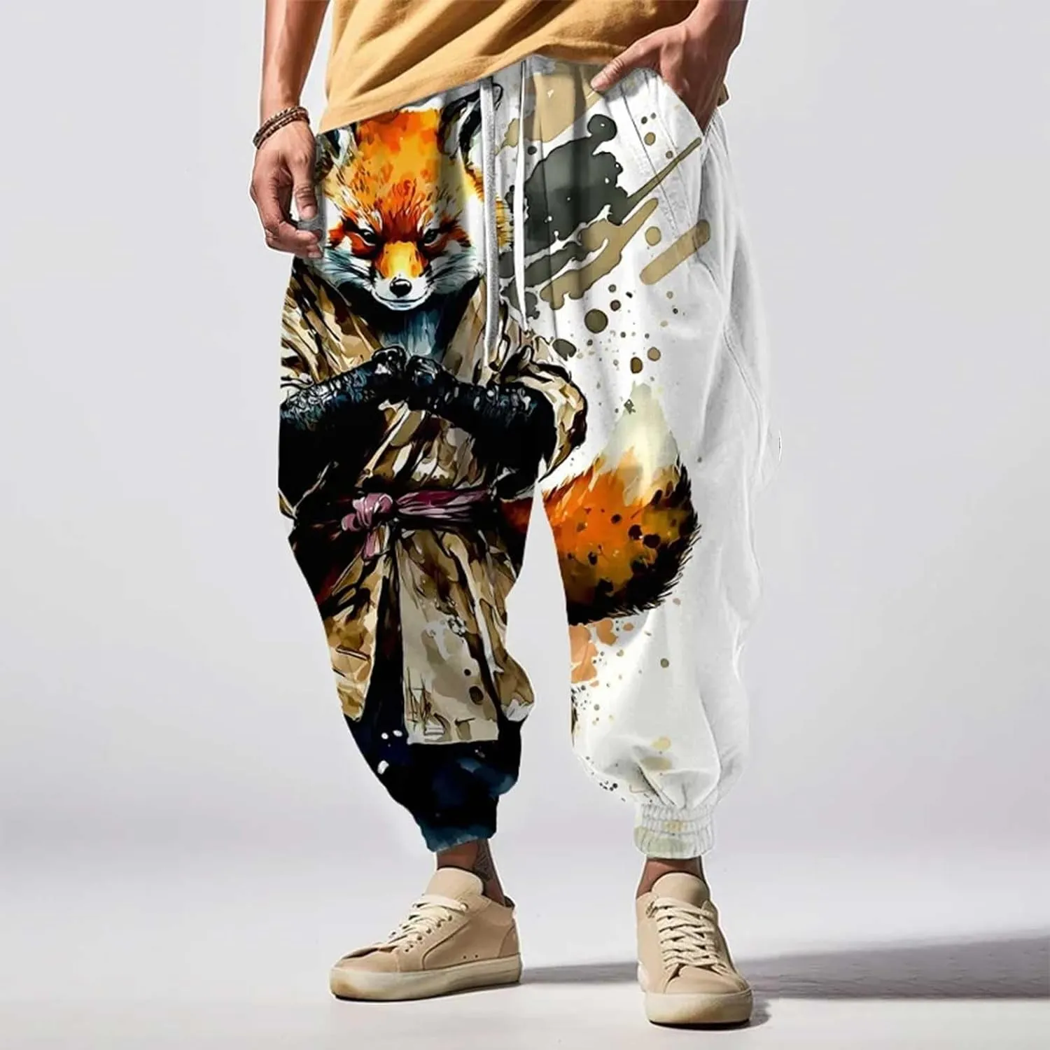 Mens Joggers Sweatpants Fashion Street Feel Casual Sweatpants Men Cotton Baggy Hippih Yoga Harem Pants Boho Pants