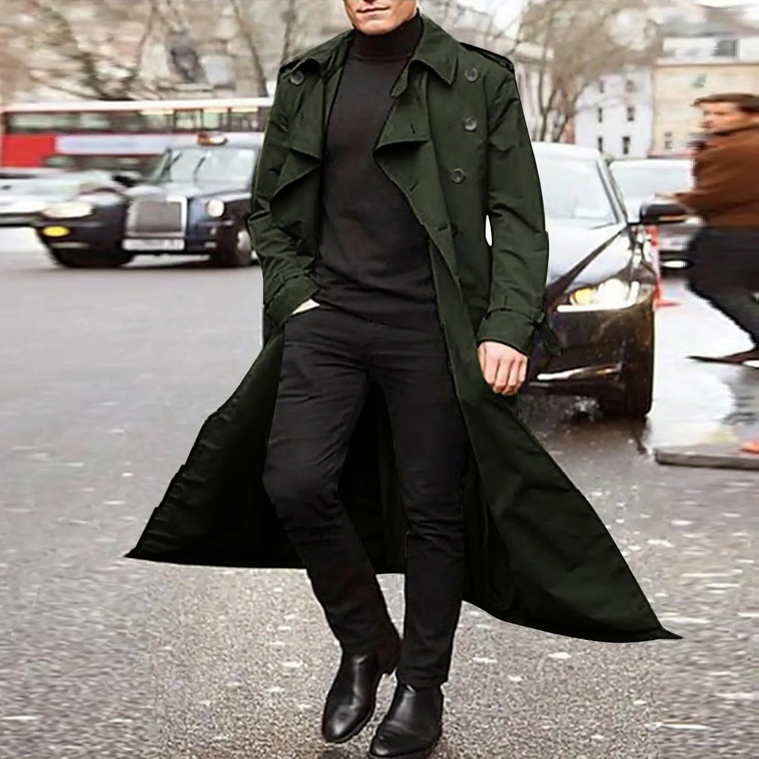 Men's Snap Front Puffer Jacket Sleeve Turn Down Collar Solid Denim Jacket Coat Waterproof Raincoat with Hood