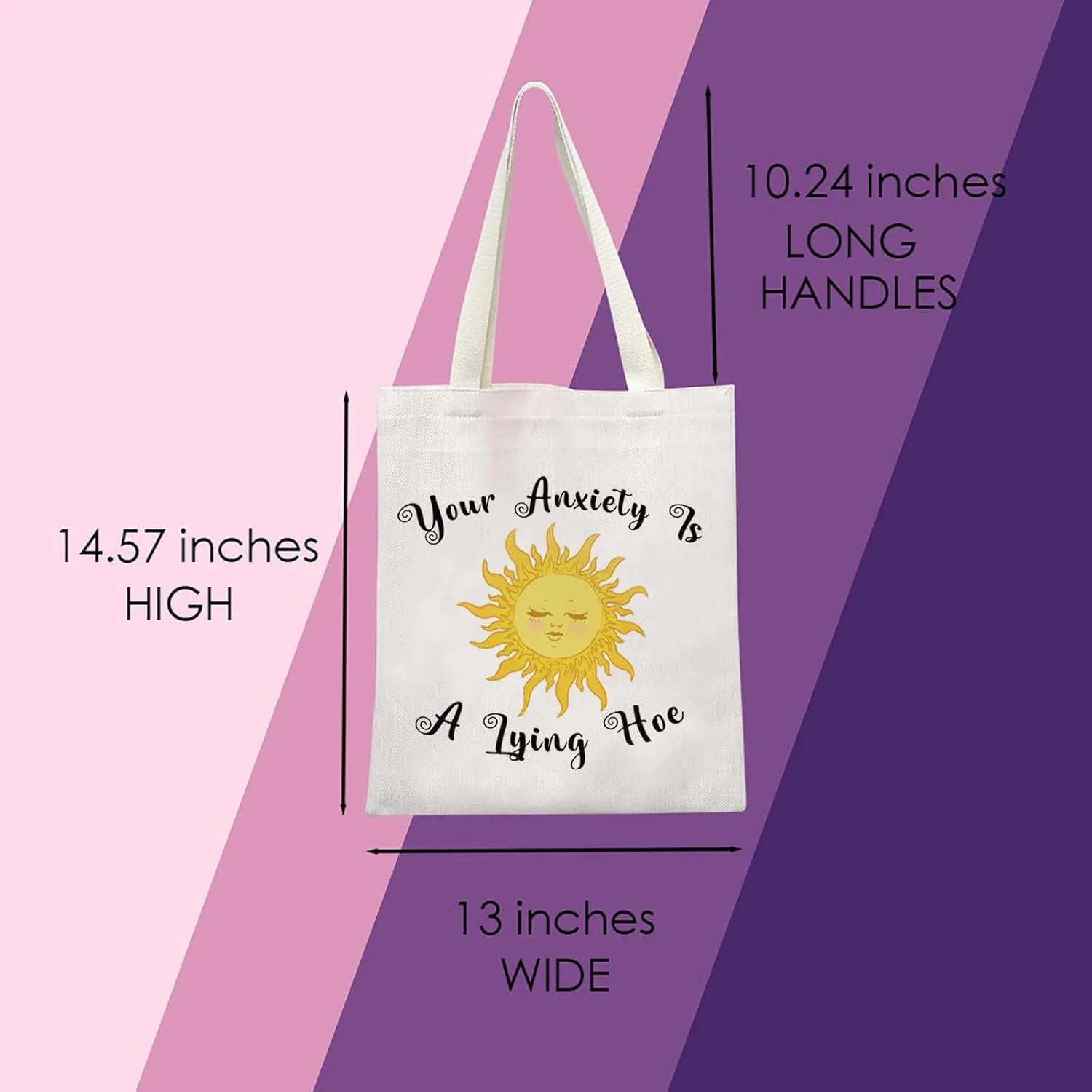 Mental Health Awareness Gift Your Anxiety Is A Lying Hoe Cosmetic Bag Self Care Gift Therapist Bag (Hoe Tote)