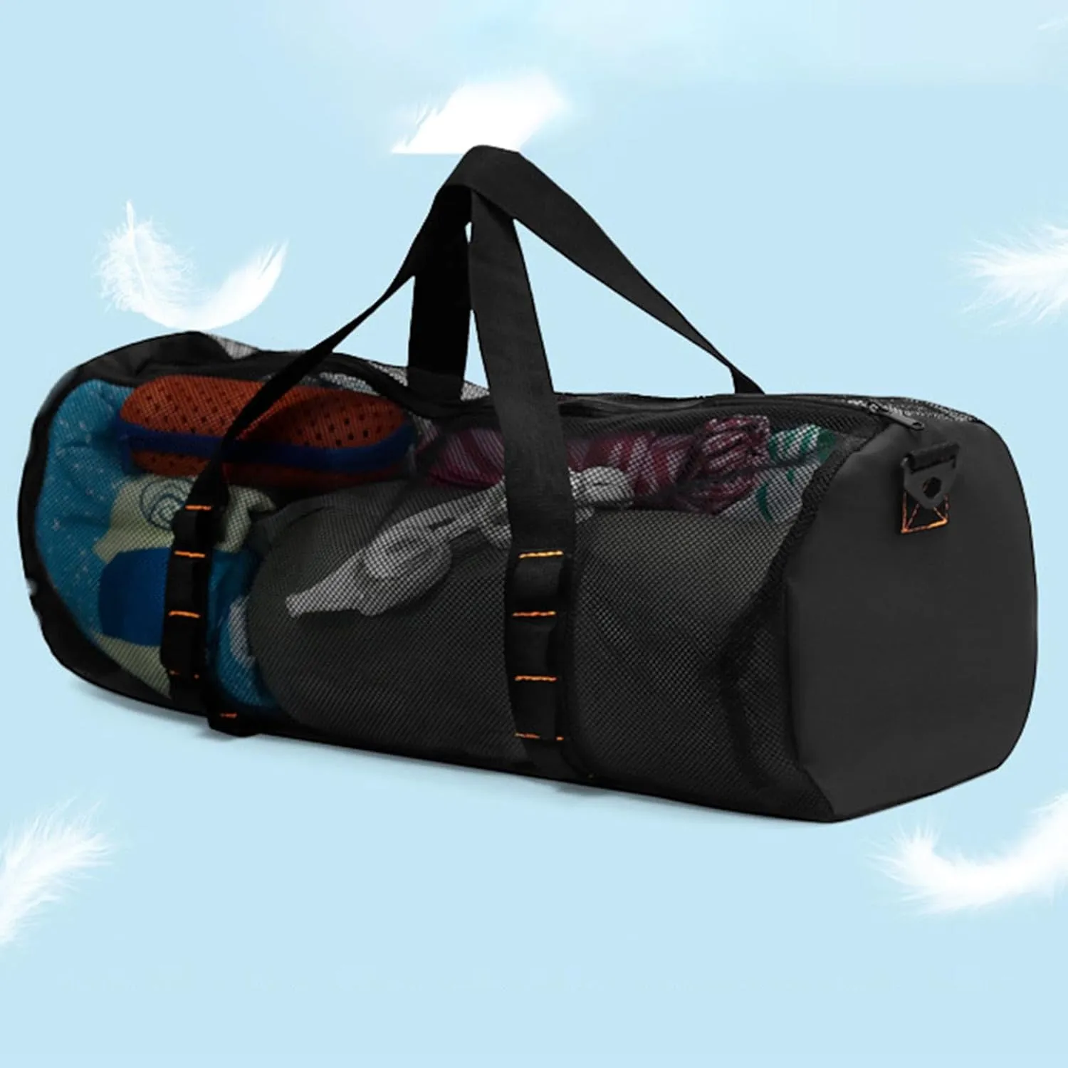 Mesh Duffels Dive Bag, Scubas Bag Diving Equipment Foldable Diving Bag, for Water Sports & Beach Activities like Swimming, Diving & Snorkeling