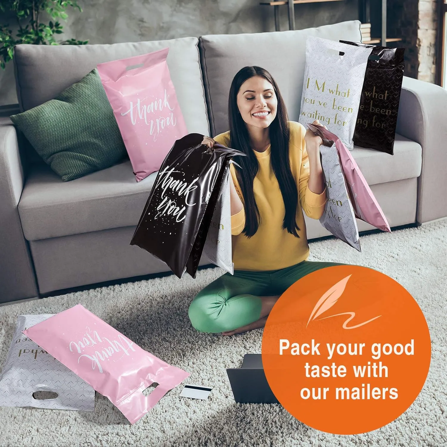 Metronic Poly Mailers 10x13 100 Pcs | Upgrade Design Shipping Bags with Handle | Plastic Mailing Bags for Small Business and Clothes | Thick Package Bags Christmas Poly Mailers Pink