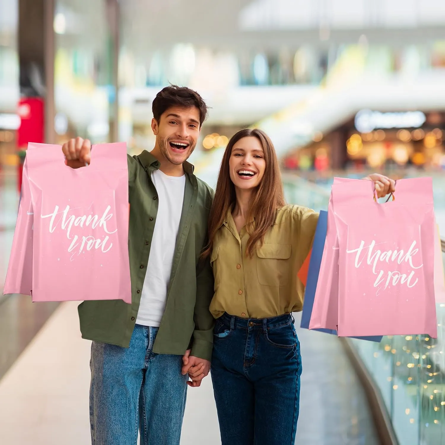 Metronic Poly Mailers 10x13 100 Pcs | Upgrade Design Shipping Bags with Handle | Plastic Mailing Bags for Small Business and Clothes | Thick Package Bags Christmas Poly Mailers Pink