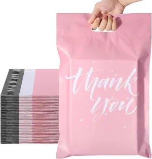 Metronic Poly Mailers 10x13 100 Pcs | Upgrade Design Shipping Bags with Handle | Plastic Mailing Bags for Small Business and Clothes | Thick Package Bags Christmas Poly Mailers Pink