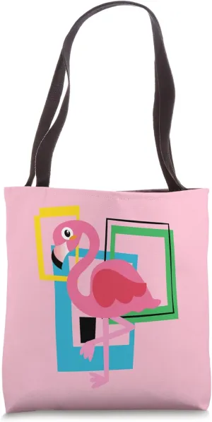 Midcentury Mid Century Pink Flamingo Retro Geometric Modern Tote Bag