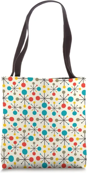 Midcentury Mid Century Retro Atomic Age Geometric Pattern Tote Bag