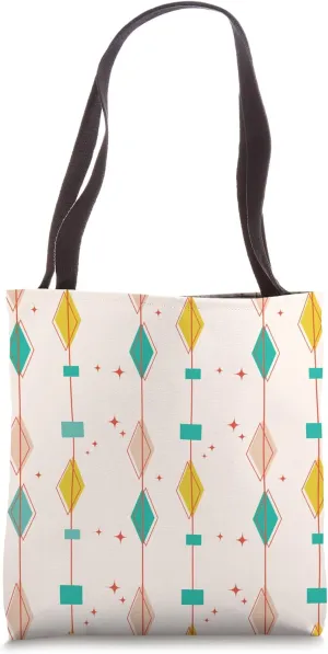 Midcentury Modern Abstract Geometric Retro-Inspired Pattern Tote Bag