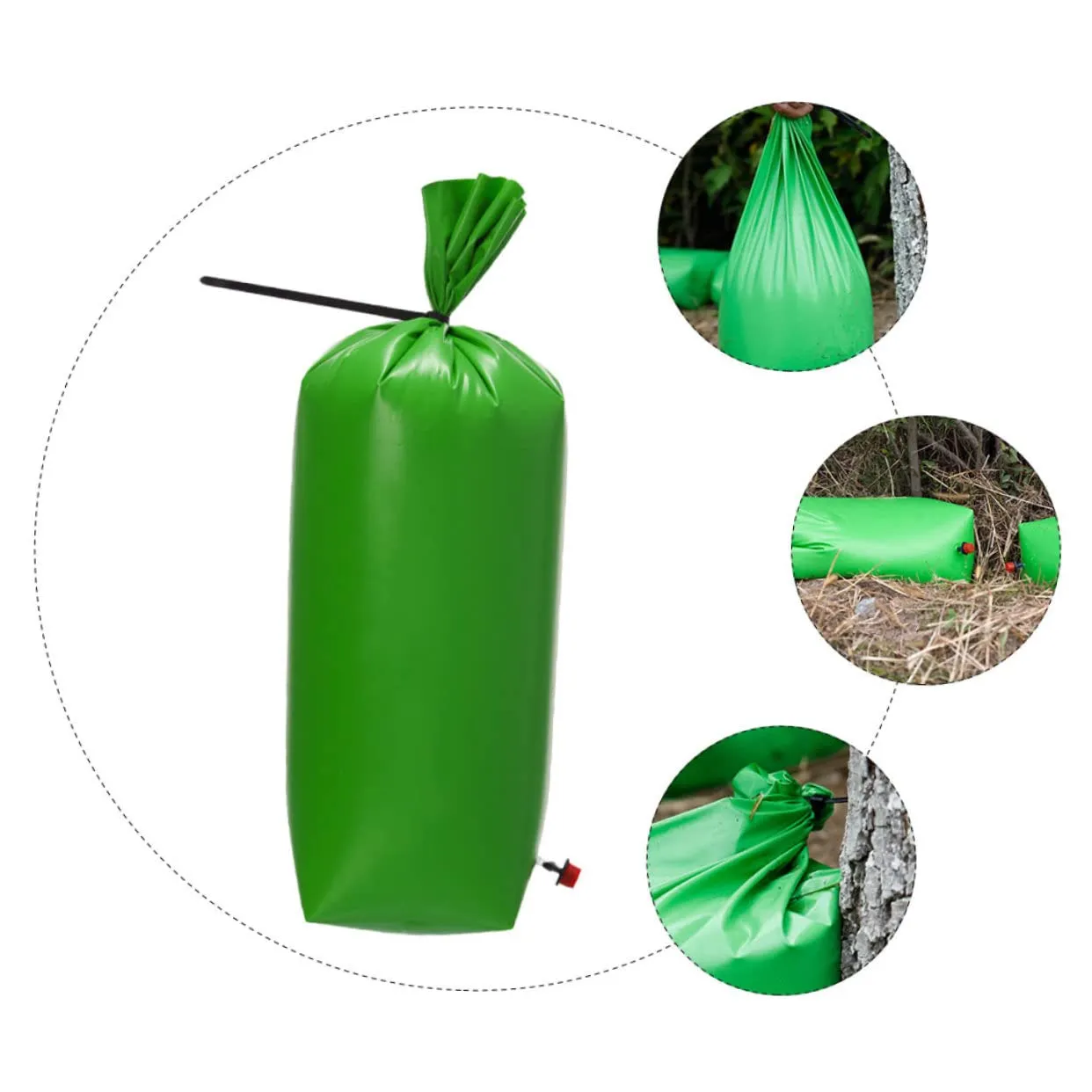 Mikikit 5pcs Plant Tree Watering Bags Trees Drip Irrigation Bags for Tree Irrigation Bags Watering Bags for Shrubs Tree Root Watering Bags Tree Bag Slow Release Watering Bag Green