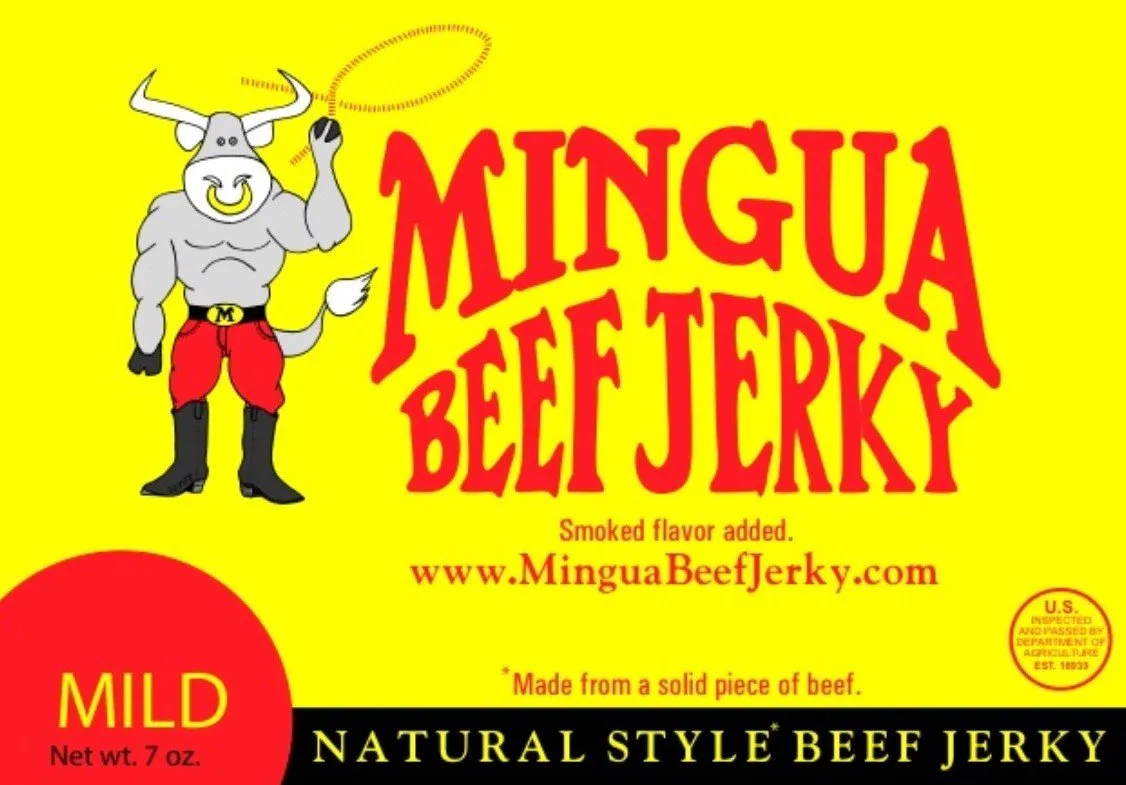 Mingua Beef Jerky - 2 Big Milds   2 Big Hot Bags - 7 oz each bag