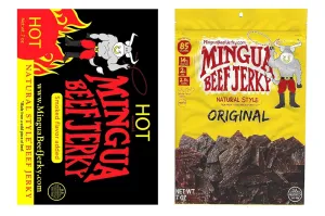Mingua Beef Jerky - Three 7oz Bags - 2 Mild   1 Hot