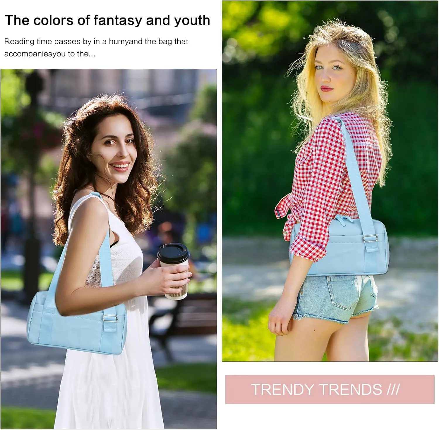 Mini Gym Bag for Women Girls Small Gym Tote Bag with Wet Compartment Waterproof Travel Duffle Bag Cute Workout Sport Bag (Blue)