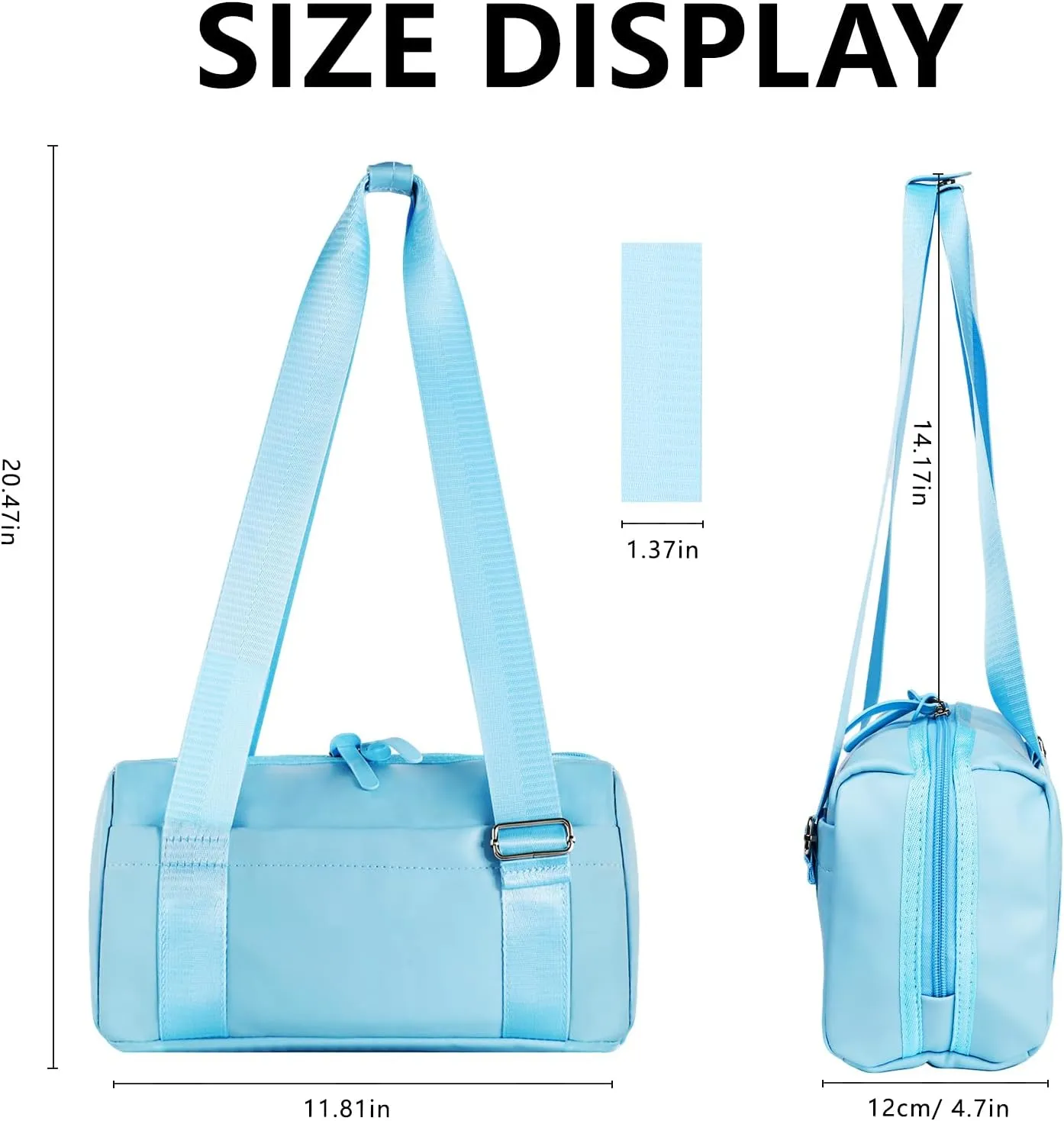 Mini Gym Bag for Women Girls Small Gym Tote Bag with Wet Compartment Waterproof Travel Duffle Bag Cute Workout Sport Bag (Blue)