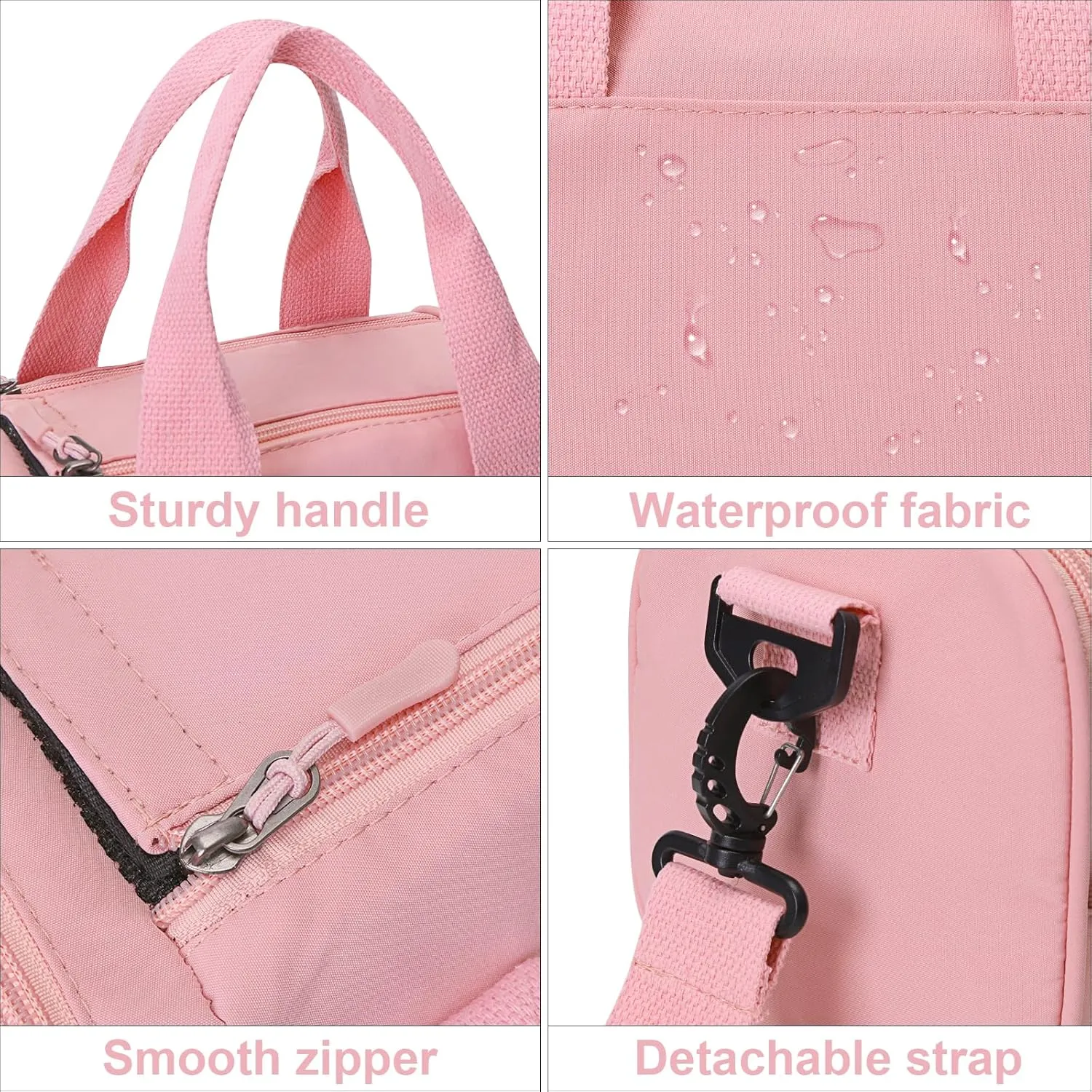 Mini Small Crossbody Bag Gym Bag for Women Men, Cute Small Duffle Bag Aesthetic Sports Handbag, Waterproof Gym Tote Bag Portable Fitness Shoulder Bag for Sports Travel (Pink-b)