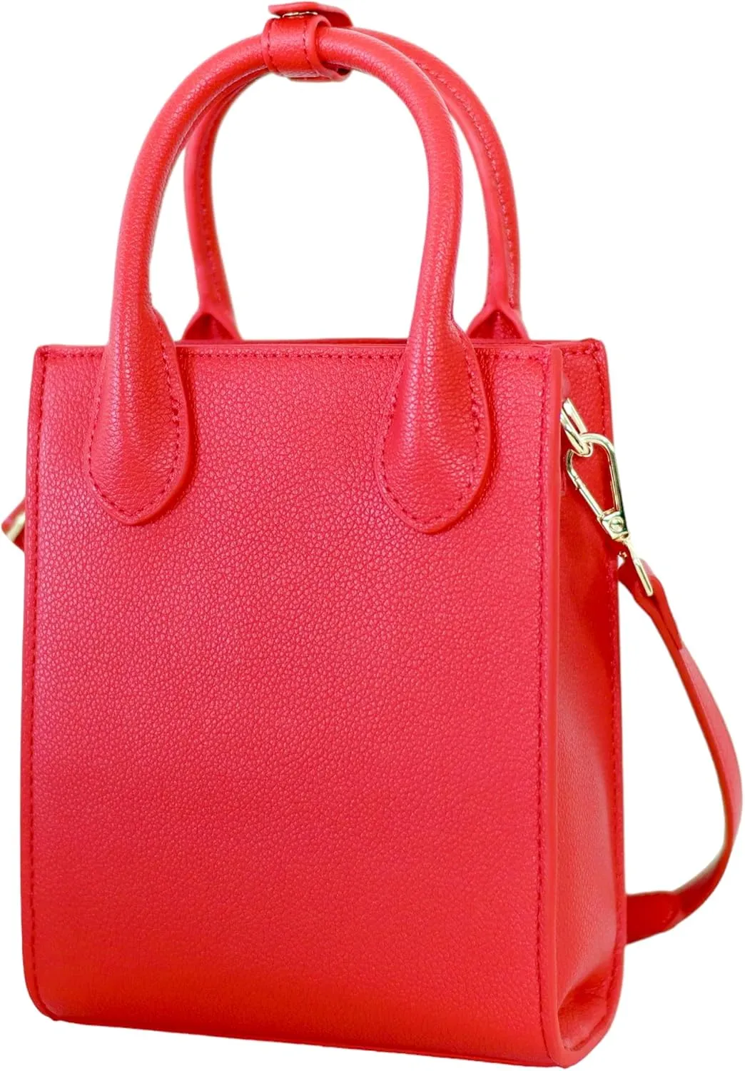Mini Tote Crossbody Bag, Purse for Women and Girls with Adjustable Strap, Cardholder Pocket | Pebble Grain Vegan Leather