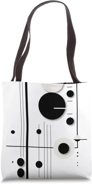 Minimalist Geometric Circle Symphony Lines Tote Bag
