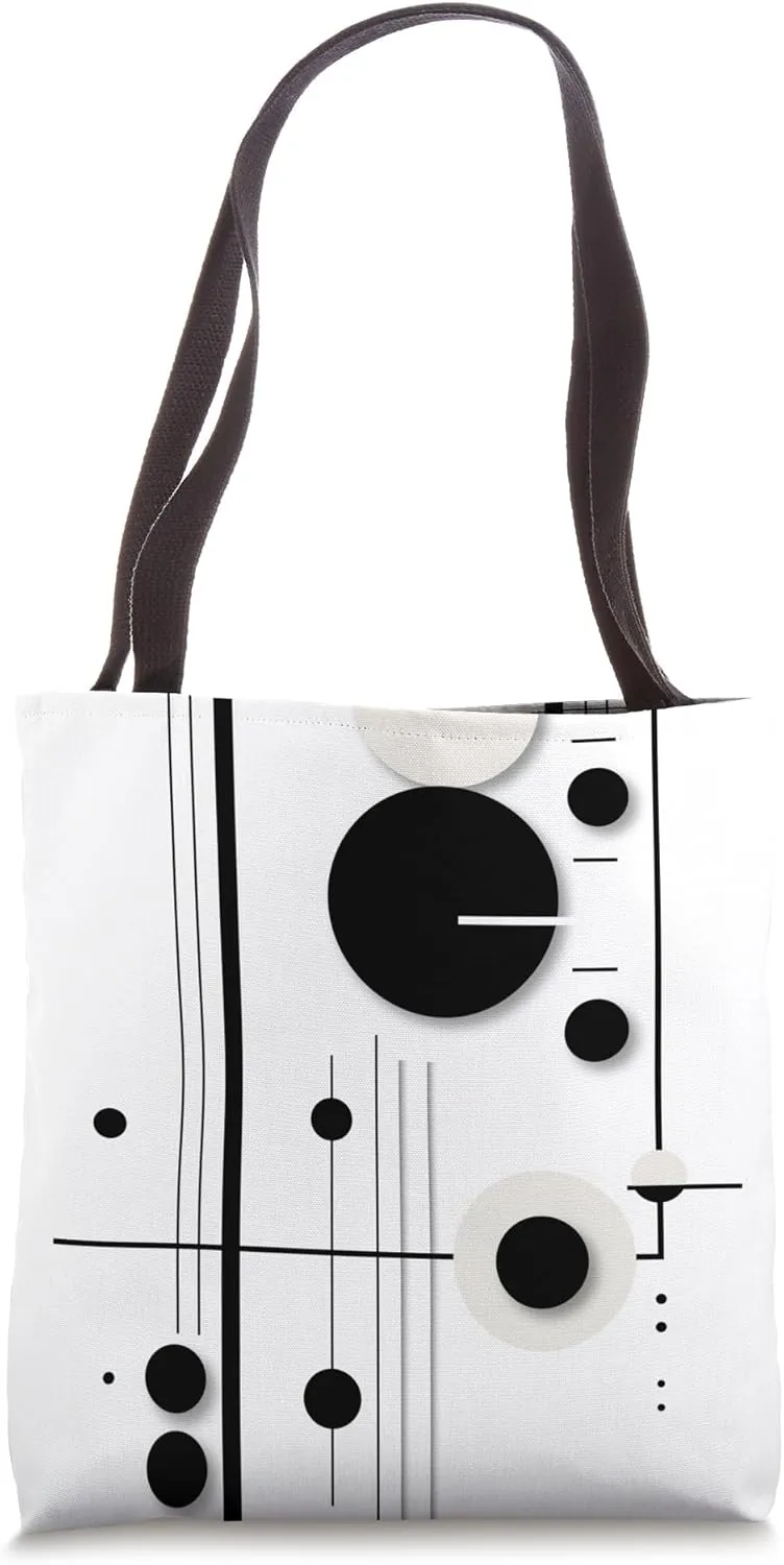 Minimalist Geometric Circle Symphony Lines Tote Bag