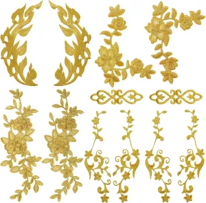 Misscrafts 12Pcs Floral Embroidery Patches Iron on Patches in Assorted Size DIY Patch for Repairing Holes Backpack Clothing Decor