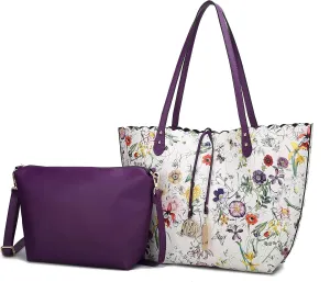 MKF Collection Sopper Tote Bag for Women & Crossbody Purse Set, Vegan Leather Shoulder bag adjustable Strap Handbag By Mia K