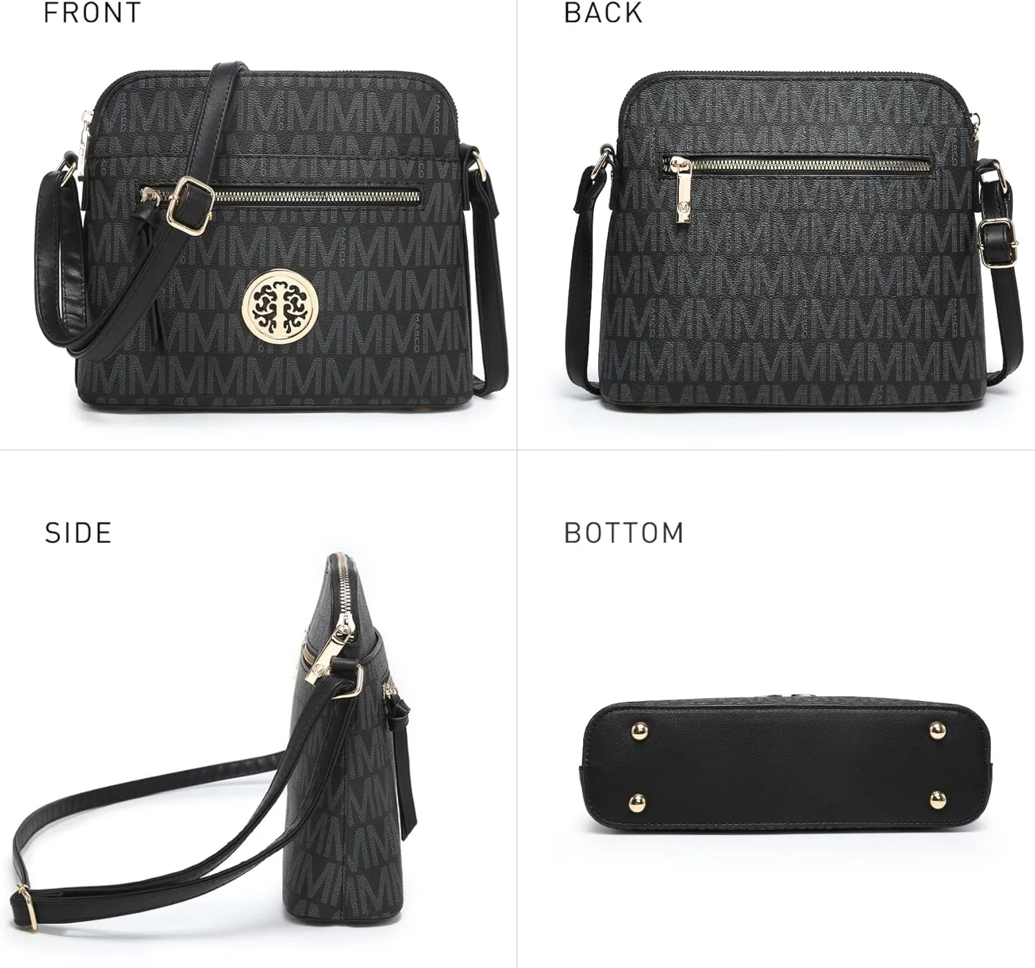 MKP COLLECTION Womens Fashion Crossbody Bag Medium Shoulder Purse with Adjustable Strap Multi Pockets for Travel Daily Use