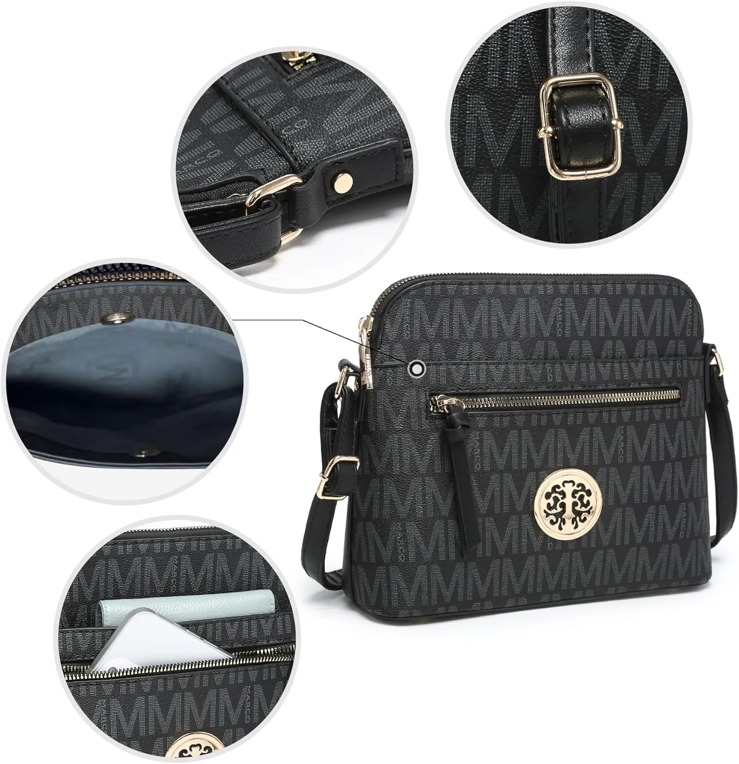 MKP COLLECTION Womens Fashion Crossbody Bag Medium Shoulder Purse with Adjustable Strap Multi Pockets for Travel Daily Use
