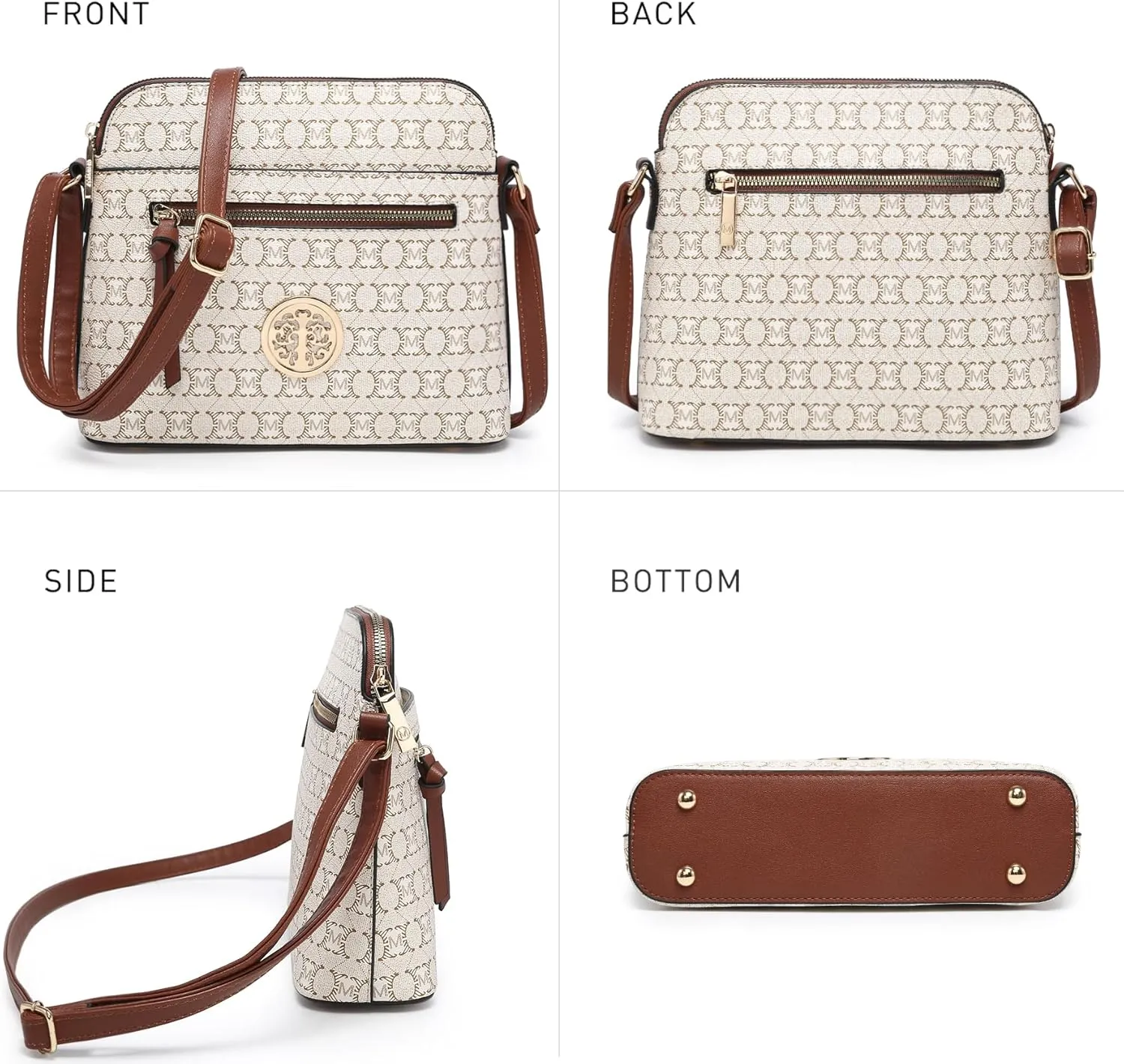 MKP COLLECTION Womens Fashion Crossbody Bag Medium Shoulder Purse with Adjustable Strap Multi Pockets for Travel Daily Use