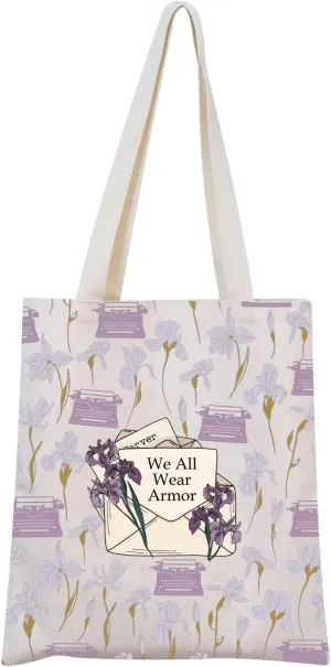 MNIGIU Divine Rivals Book Inspired Gift We All Wear Armor Tote Bag Divine Rivals Merch For Reader