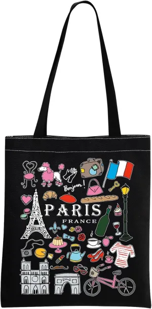MNIGIU Paris Tote Bag France Lovers Gift Paris Travel Gift Paris Souvenir Gift Paris Welcome Bag