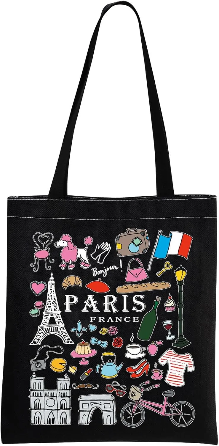 MNIGIU Paris Tote Bag France Lovers Gift Paris Travel Gift Paris Souvenir Gift Paris Welcome Bag