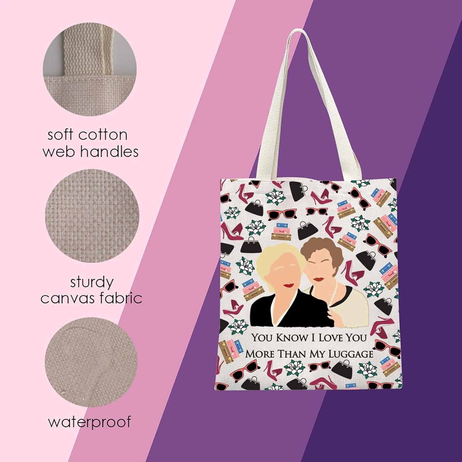 MNIGIU Steel Magnolias Gift Steel Magnolias Cosmetic Bag You Know I Love You More Than My Luggage Bag (You Know I Tote)