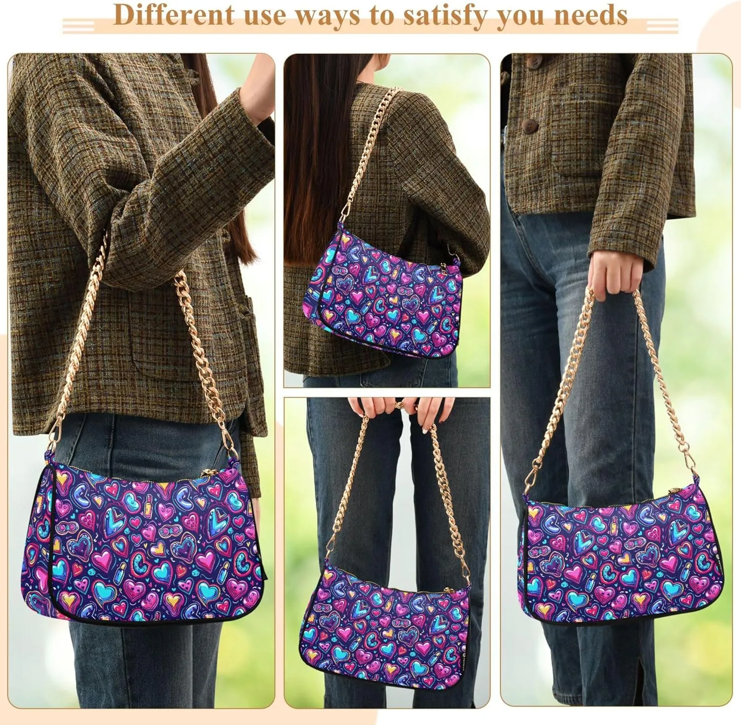 MNSRUU Handbag Purses for Women Boho Chain Shoulder Bag