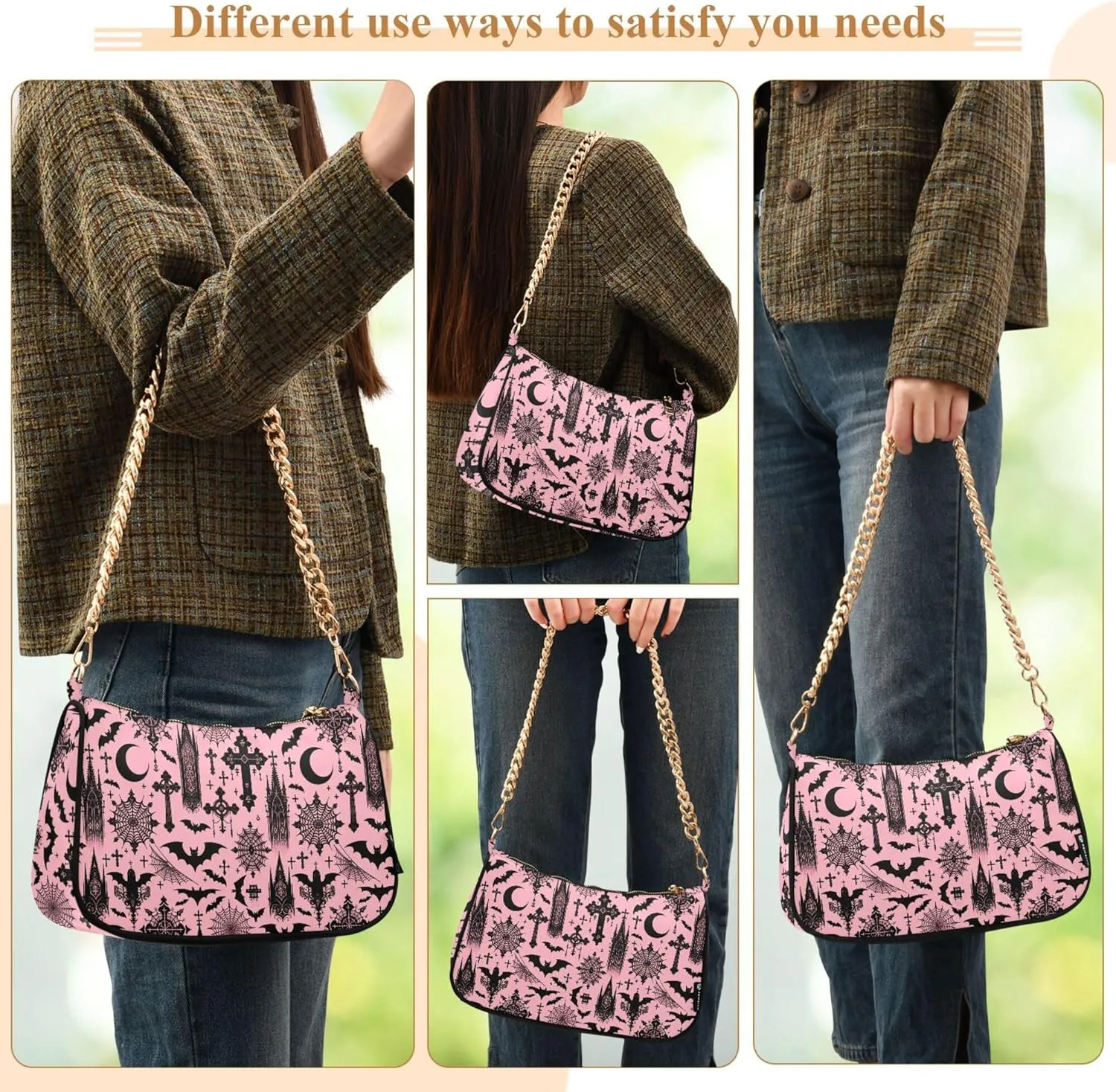 MNSRUU Handbag Purses for Women Boho Chain Shoulder Bag