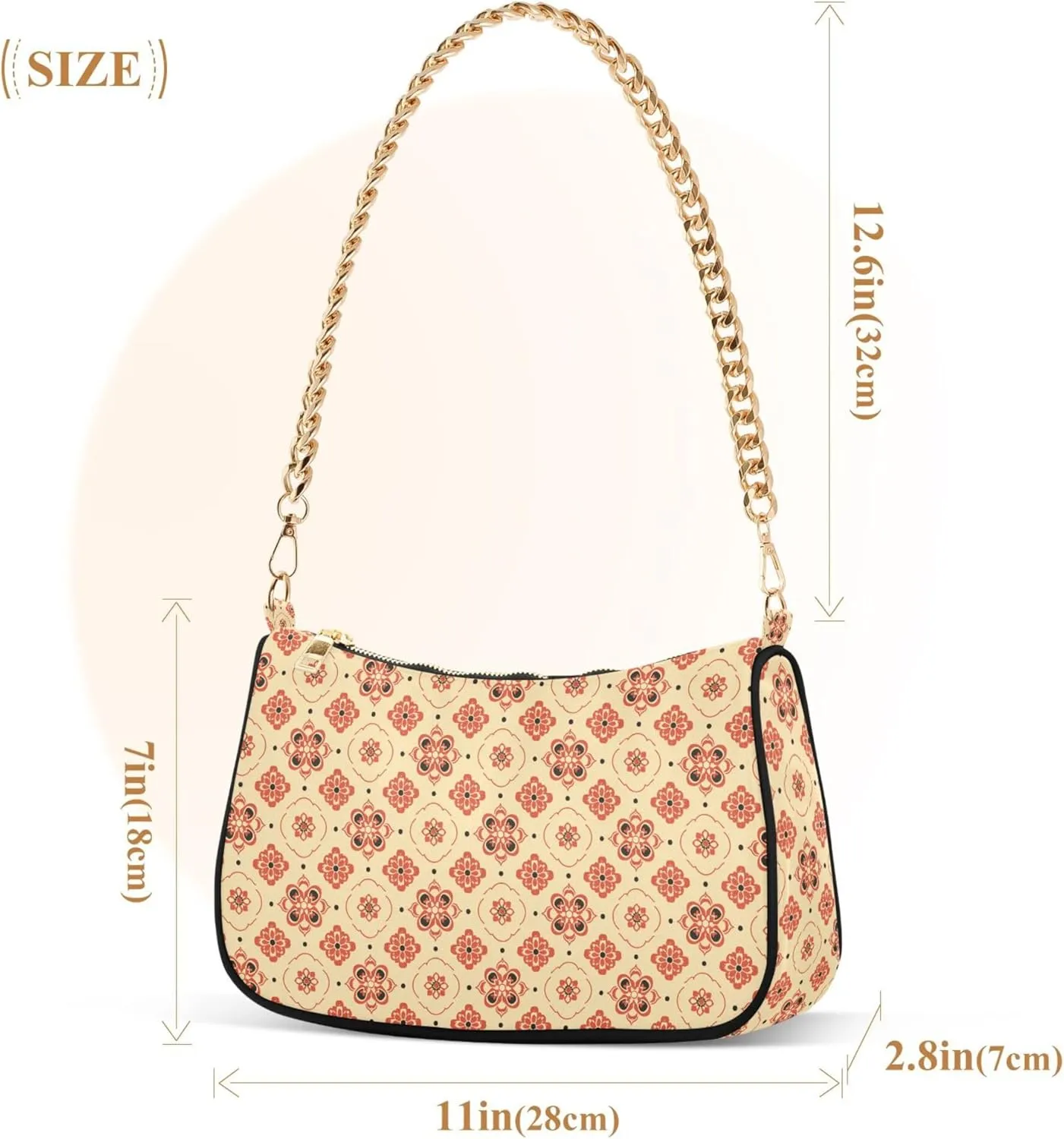 MNSRUU Handbag Purses for Women Boho Chain Shoulder Bag