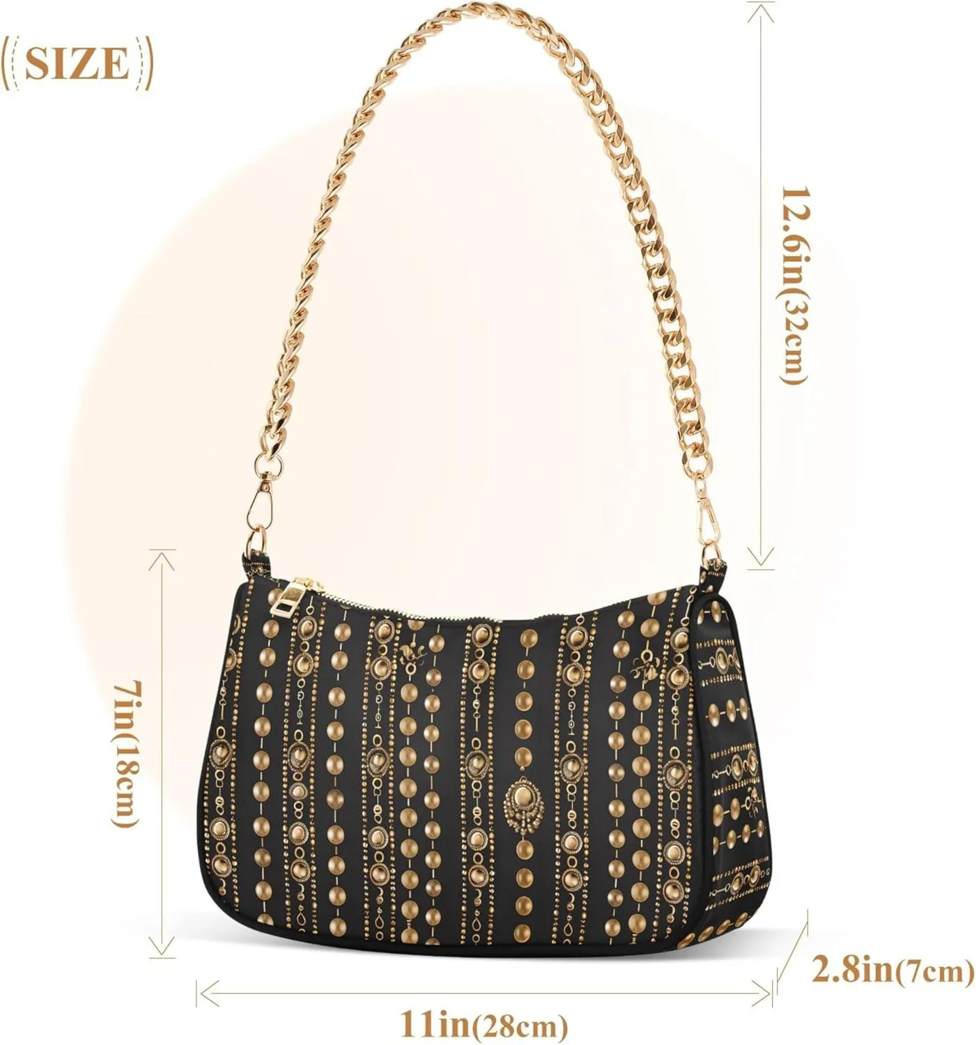 MNSRUU Handbag Purses for Women Boho Chain Shoulder Bag
