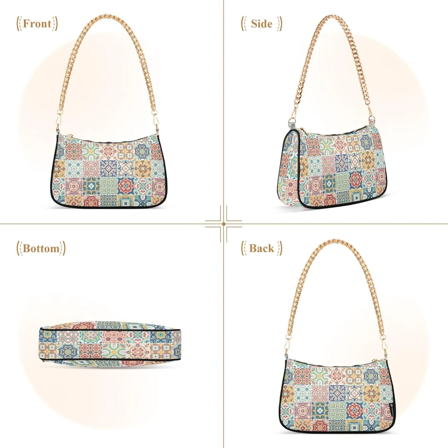 MNSRUU Handbag Purses for Women Boho Chain Shoulder Bag