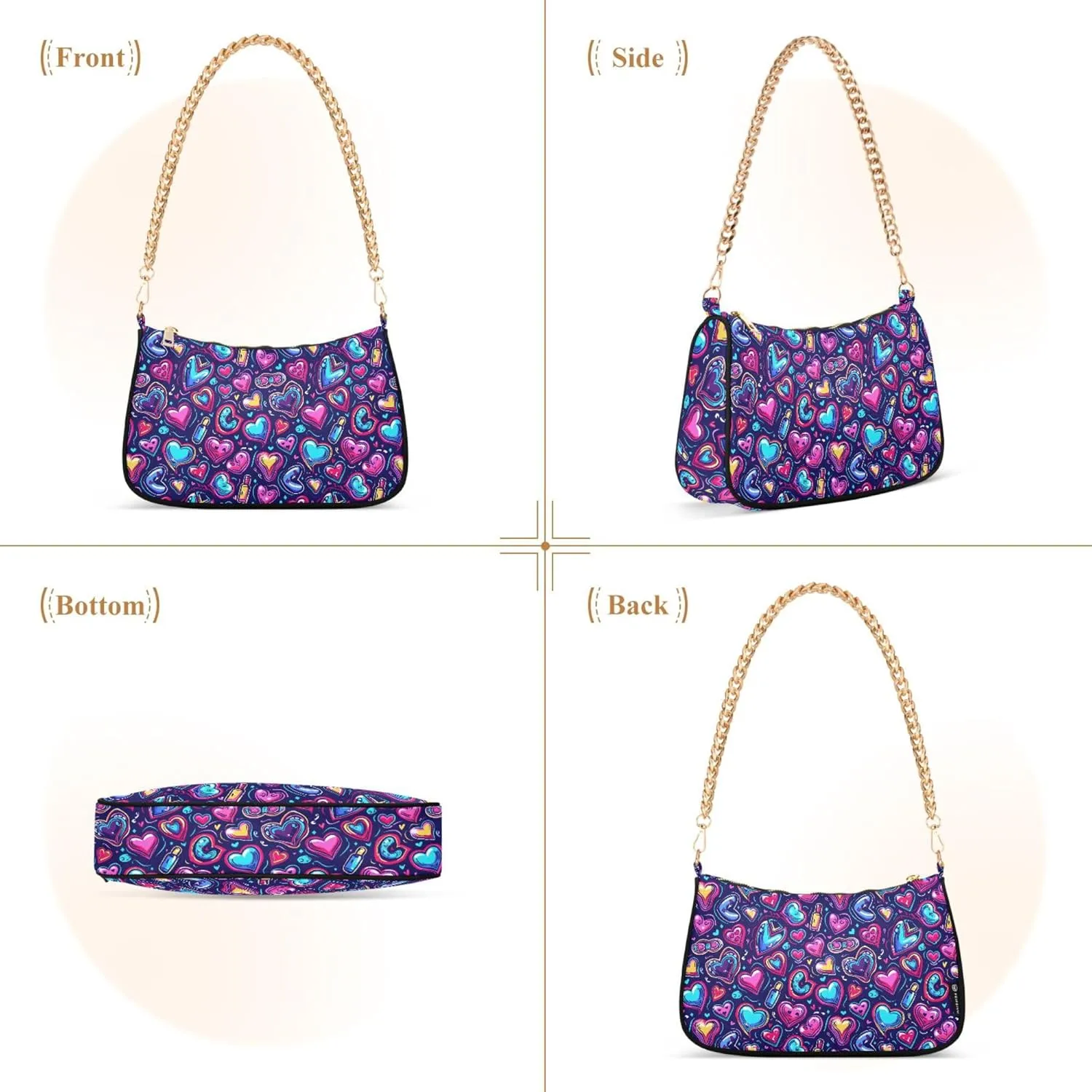 MNSRUU Handbag Purses for Women Boho Chain Shoulder Bag