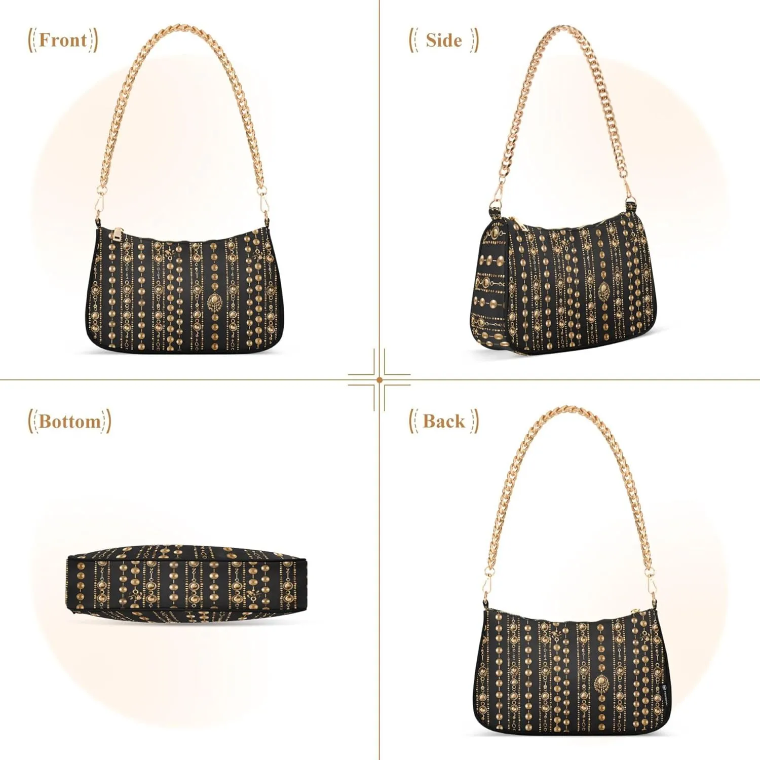 MNSRUU Handbag Purses for Women Boho Chain Shoulder Bag