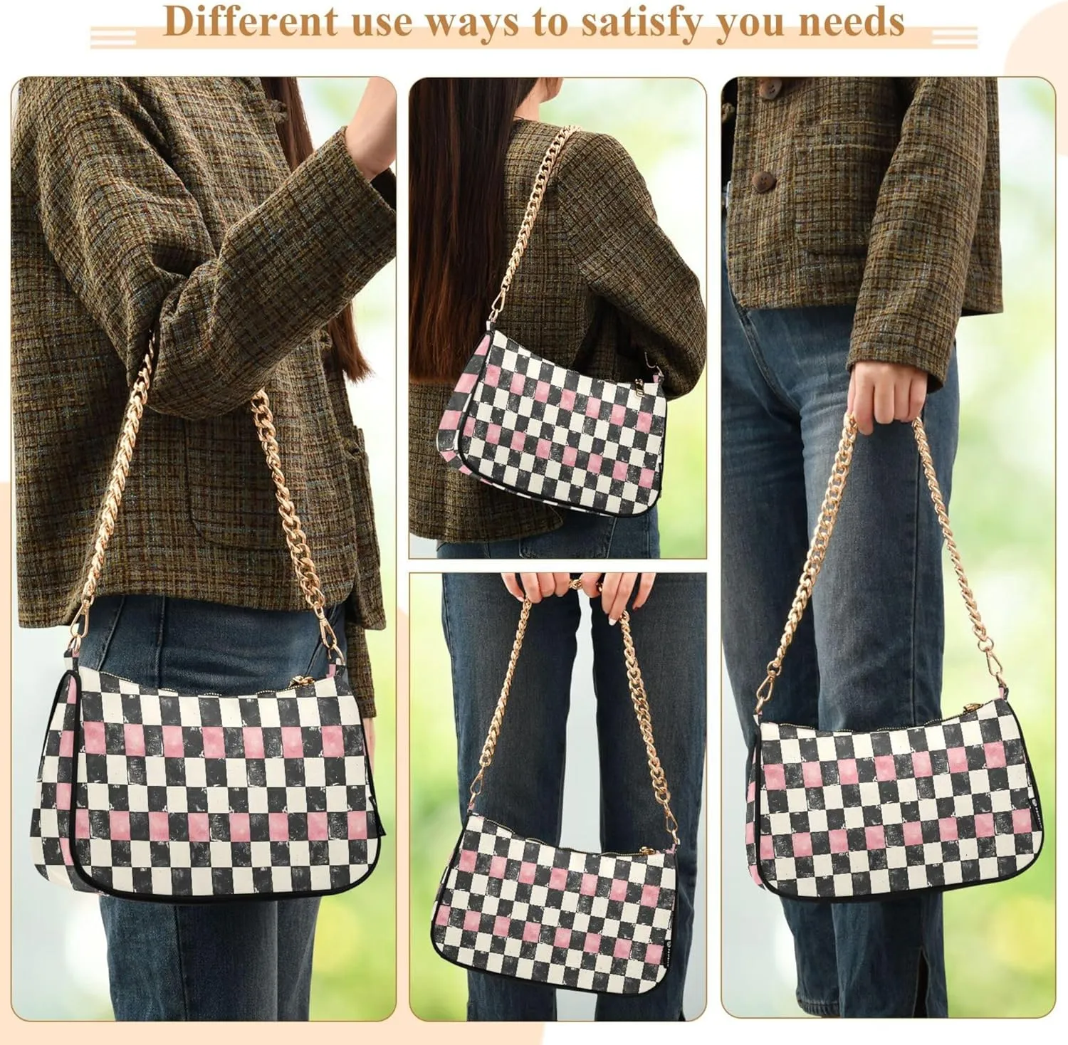 MNSRUU Handbag Purses for Women Boho Chain Shoulder Bag