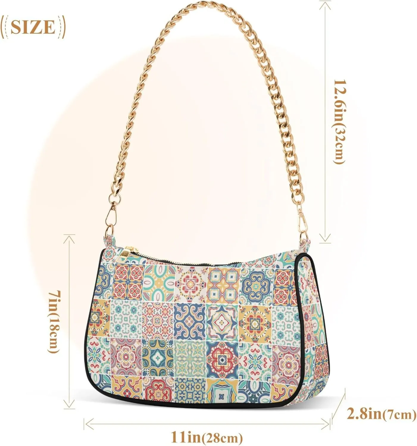 MNSRUU Handbag Purses for Women Boho Chain Shoulder Bag