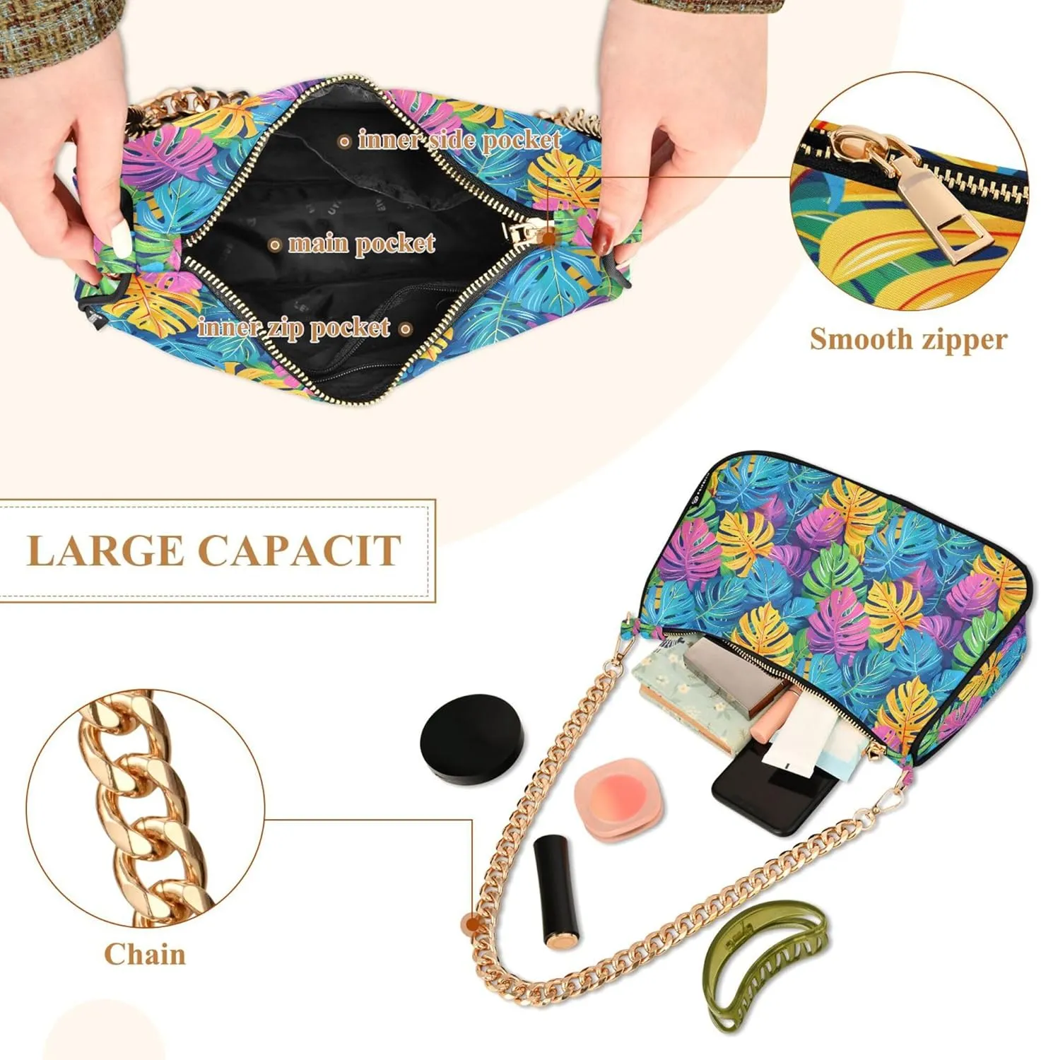 MNSRUU Handbag Purses for Women Lemons Chain Shoulder Bag