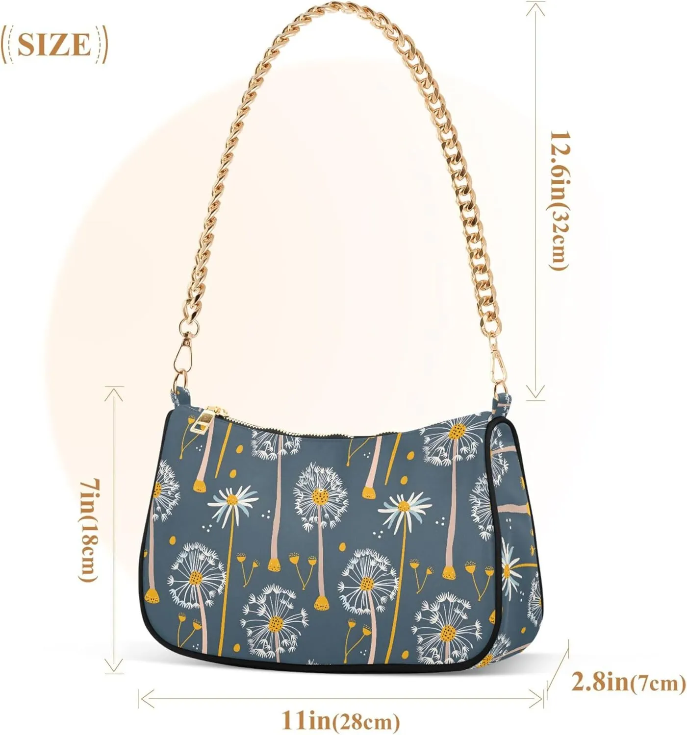 MNSRUU Handbag Purses for Women Lemons Chain Shoulder Bag