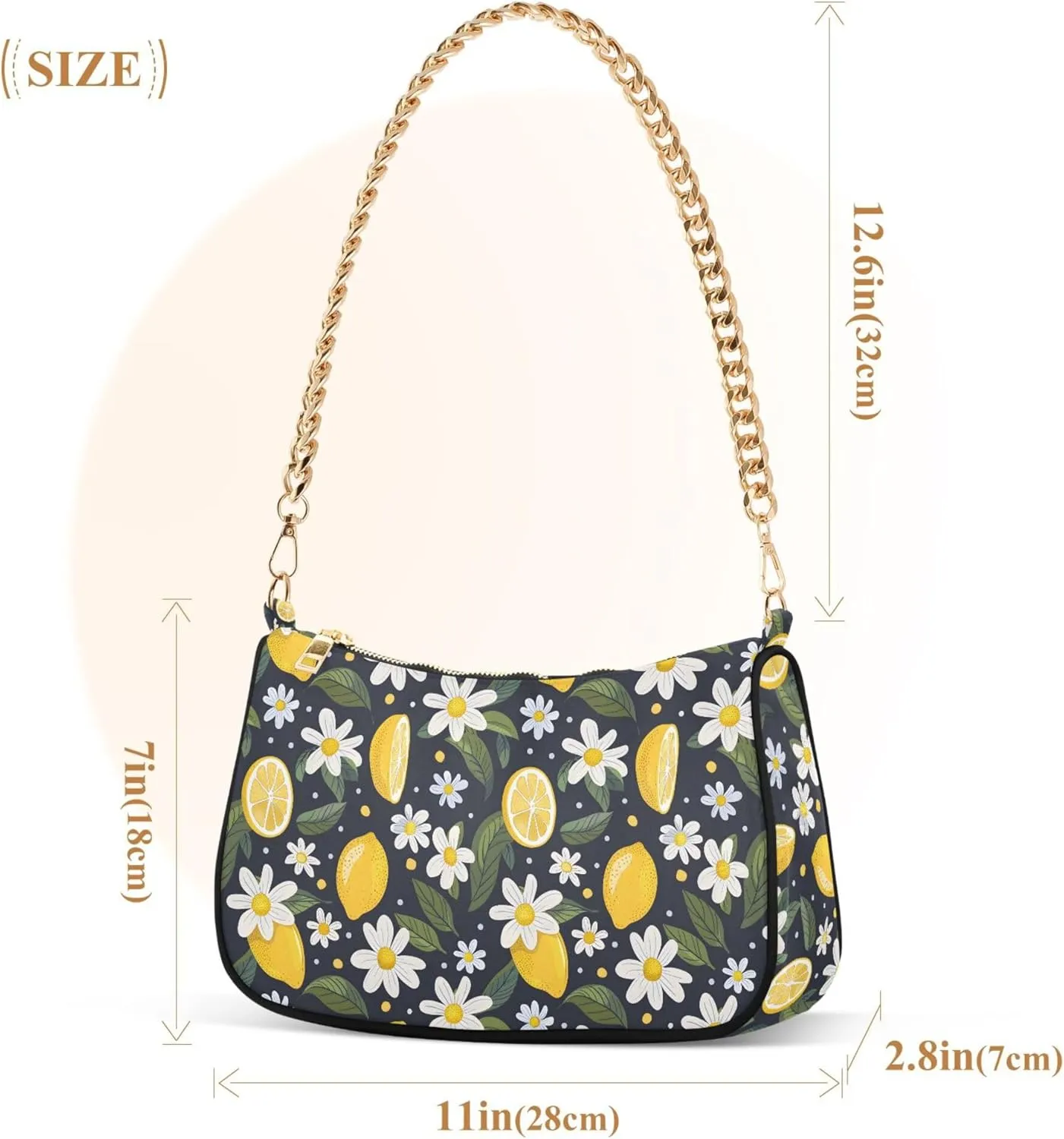 MNSRUU Handbag Purses for Women Lemons Chain Shoulder Bag