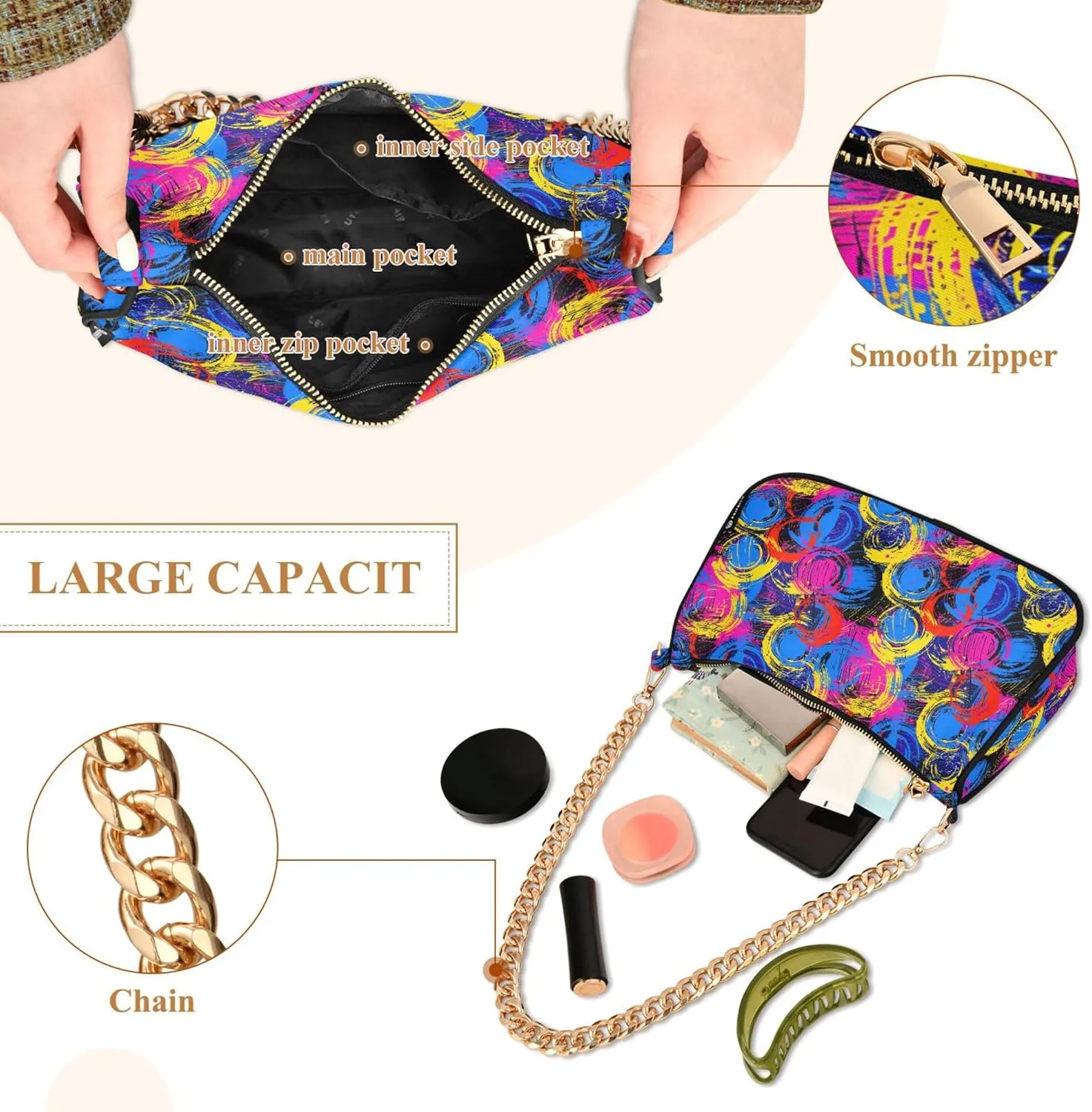 MNSRUU Handbag Purses for Women Line Chain Shoulder Bag