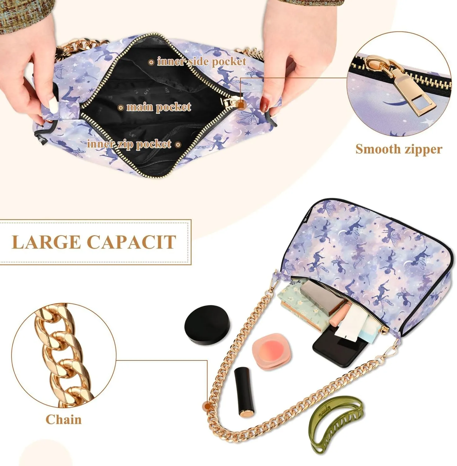 MNSRUU Handbag Purses for Women Line Chain Shoulder Bag
