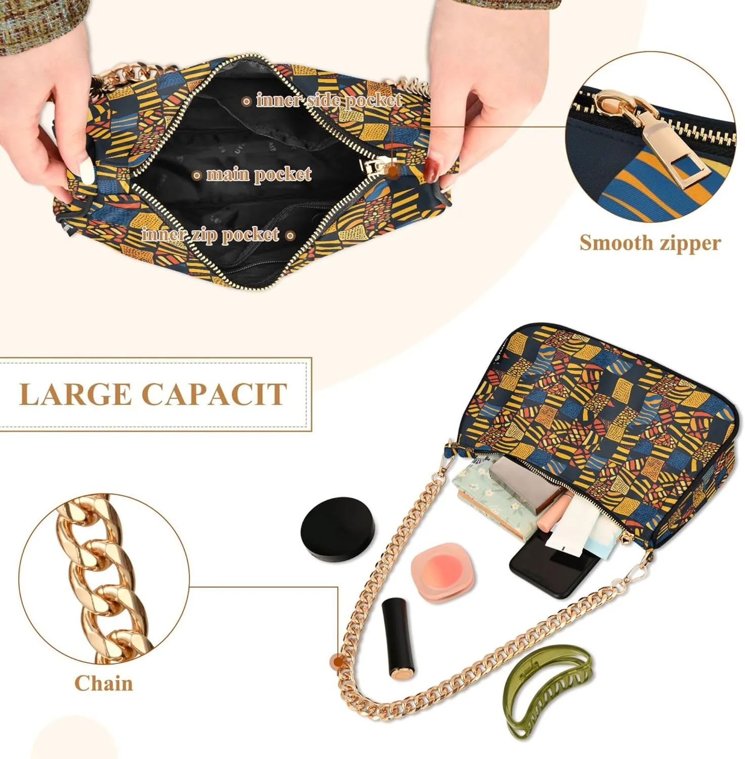 MNSRUU Handbag Purses for Women Line Chain Shoulder Bag